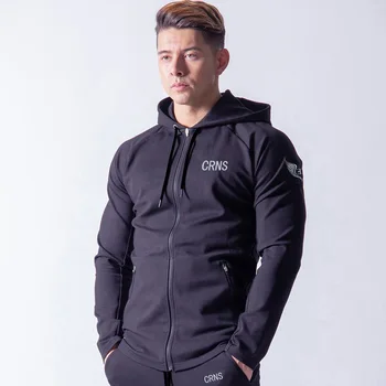 

Black Hooded Running Jacket Men Breathable Fitness Sports Coat Jogging Basketball Sweatshirt Gym Training Jackets Long Hoodies