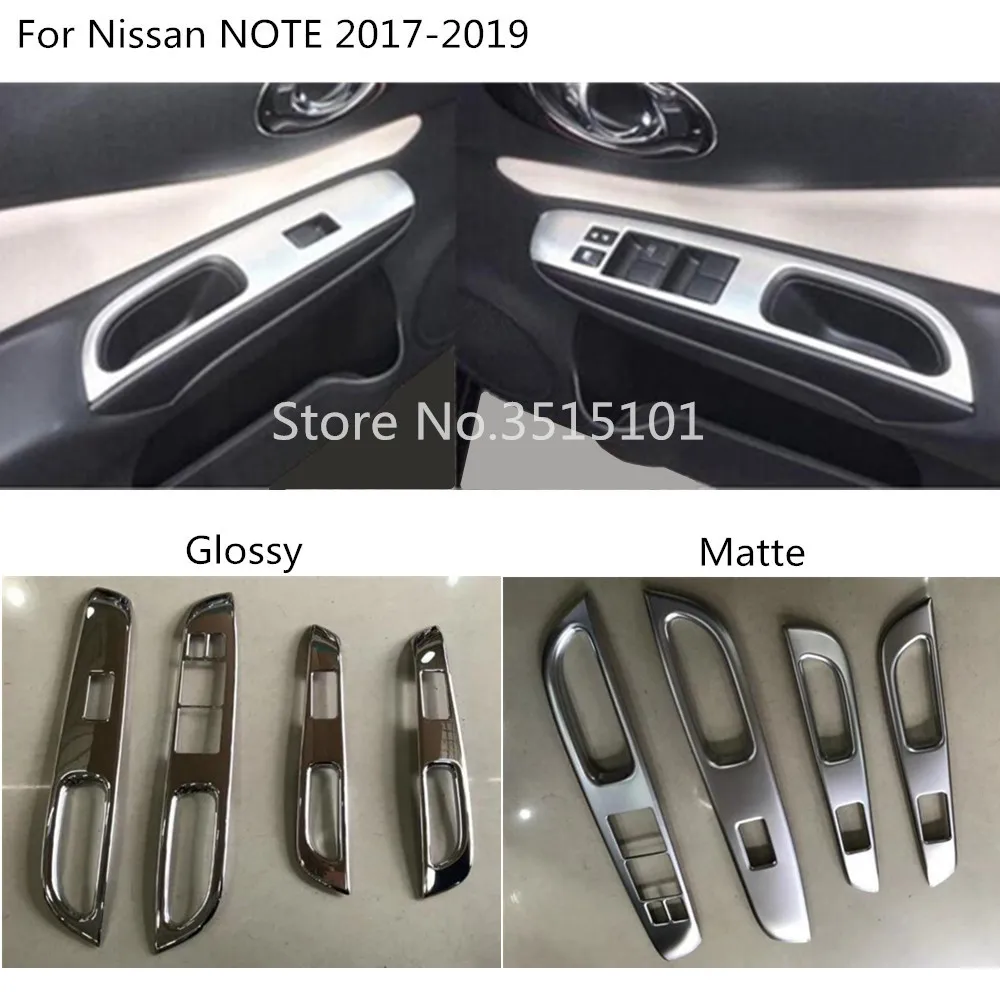 Для Nissan NOTE автомобильный Стайлинг крышка дверное окно стеклянная панель подлокотник лифт для кнопки переключателя рамка 4 шт