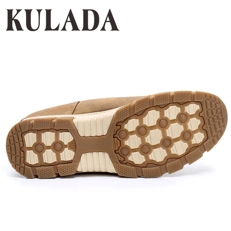KULADA Newest Shoes Men's Casual Shoes Fashion Men PU Leather Comfortable Men Lace-up Hand-Made Shoes