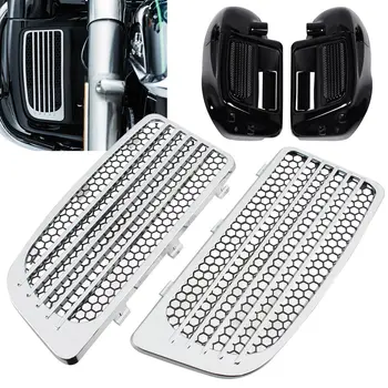 

Motorcycle Radiator Grills Black Honeycomb Lower Fairing Twin Cooled For Harley 14-20 Glide FLHTK FLHTKL FLHTKSE FLTRU FLHTCUTG