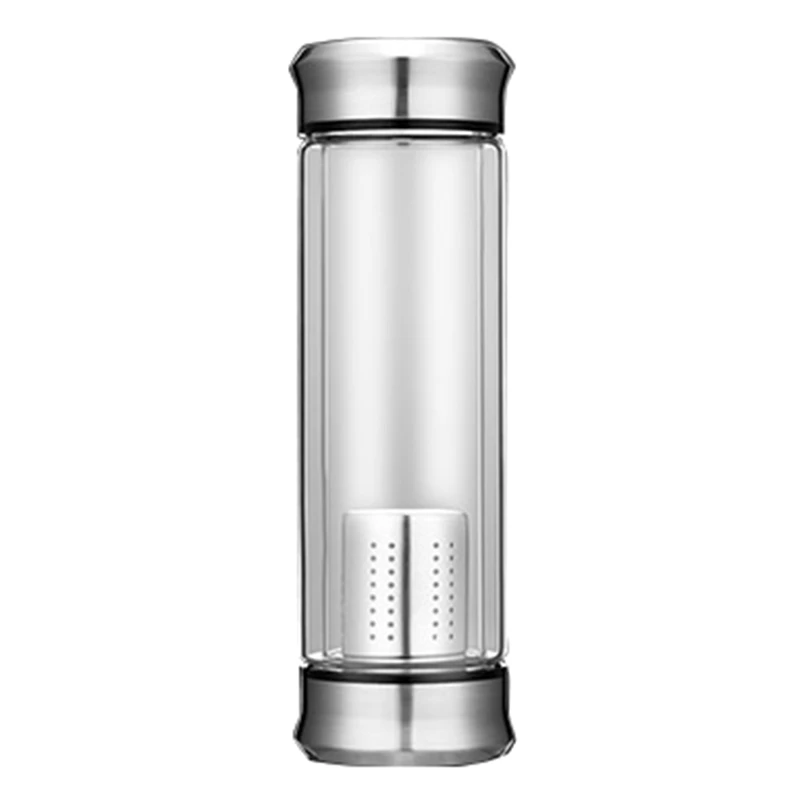 400 мл стеклянная бутылка для воды с ситечком для чая и заварки чая с двойными стенками Стеклянная бутылка бесплатно для разборки серебра