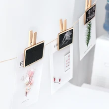 Mini pinces en bois pour tableau noir, 10 pièces, Clips pour Photo, dossier de notes, pinces à linge, marque tableau noir, planificateur, support à Clips, décorations de mariage