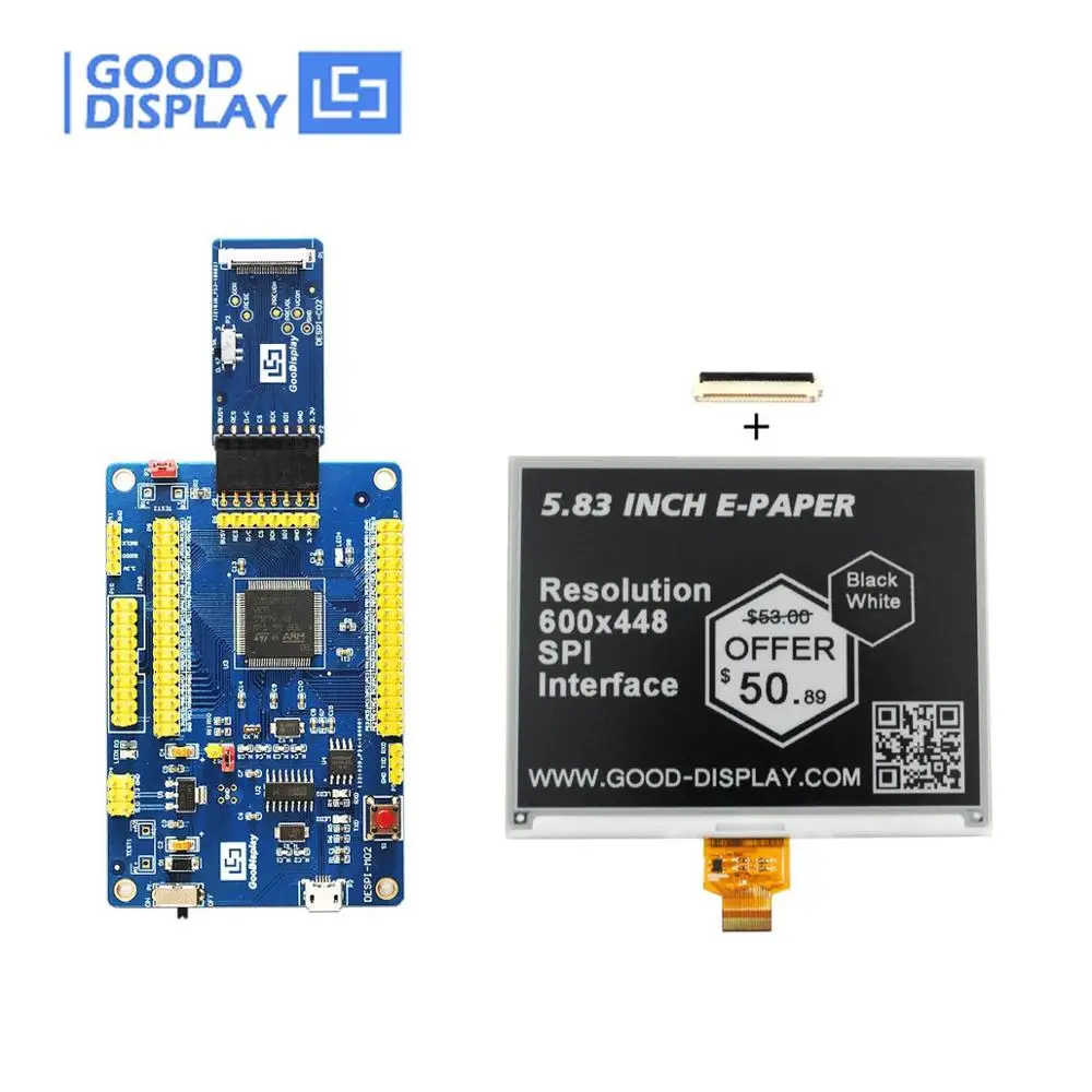 5,83 дюймовый e-paper дисплей черный и белый e-ink demo kit