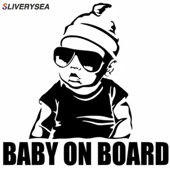 

SLIVERYSEA BABY ON BOARD Creative Fashion Car Sticker Tail Warning Sign Decal