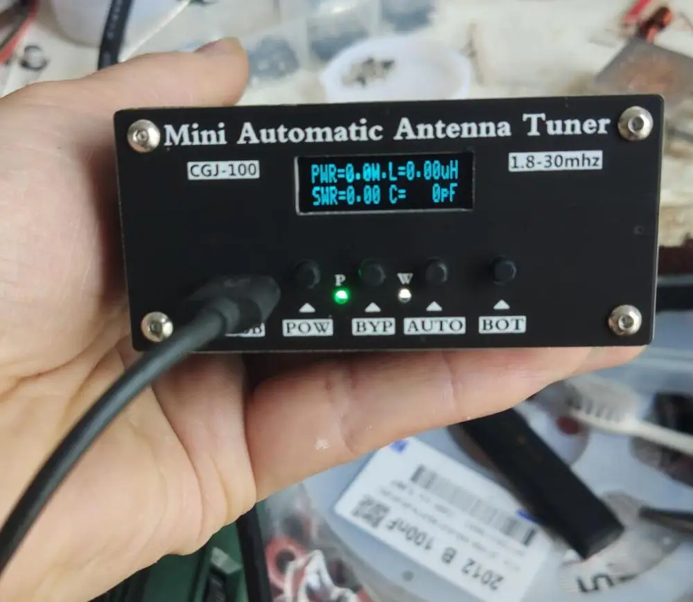 Assembled ATU-100 1.8-50MHz ATU-100mini Automatic Antenna Tuner by N7DDC 7x7 + 0.91 inch OLED + case  Type C