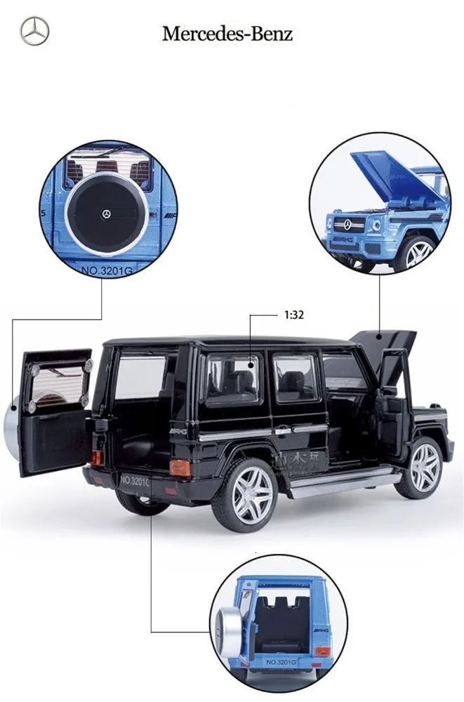 1/32 Benz G65 Литой Сплав модель автомобиля Музыка Звук освещение SUV модели вне-модель дорожного транспорта отличная игрушка-Имитация коллекционные подарки