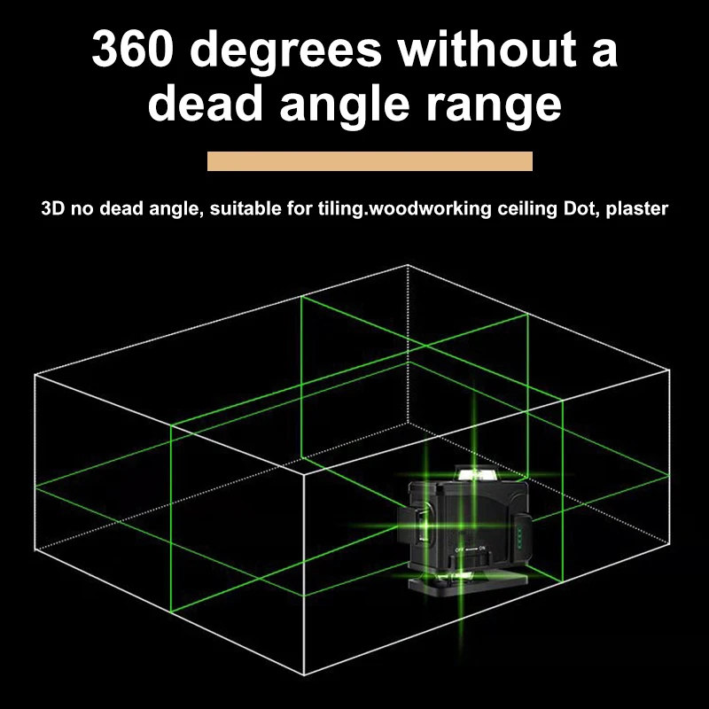 16 зеленых линий 3D лазерный уровень со штативом самонивелирующийся 360 горизонтальный и вертикальный крест Открытый Мощный лазерный луч линии