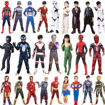 

Boys Avengers Captain America Iron Man Cosplay Costume kids Star Wars Deadpool Thor Ant man Panther Carnival Halloween Costume