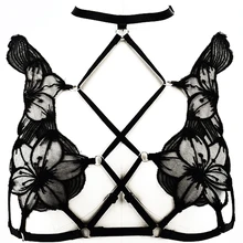 JLX. Жгут, женский сексуальный кружевной бюстгальтер с цветами, бондаж, клетка для тела, регулируемые ремни для нижнего белья, пояс, кружево, готический бюстгальтер, панк, ремни для тела