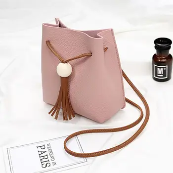 

PinShang Women Retro Style Wooden Bead Fashion Satchel Single Shoulder Bucket Bag Satchel