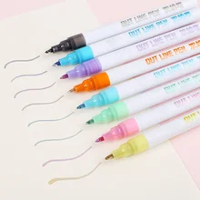 8 шт Флуоресцентные Ручки, двойная линия, контур, Цветной маркер, ручка для письма, рисования, живопись, новое поступление