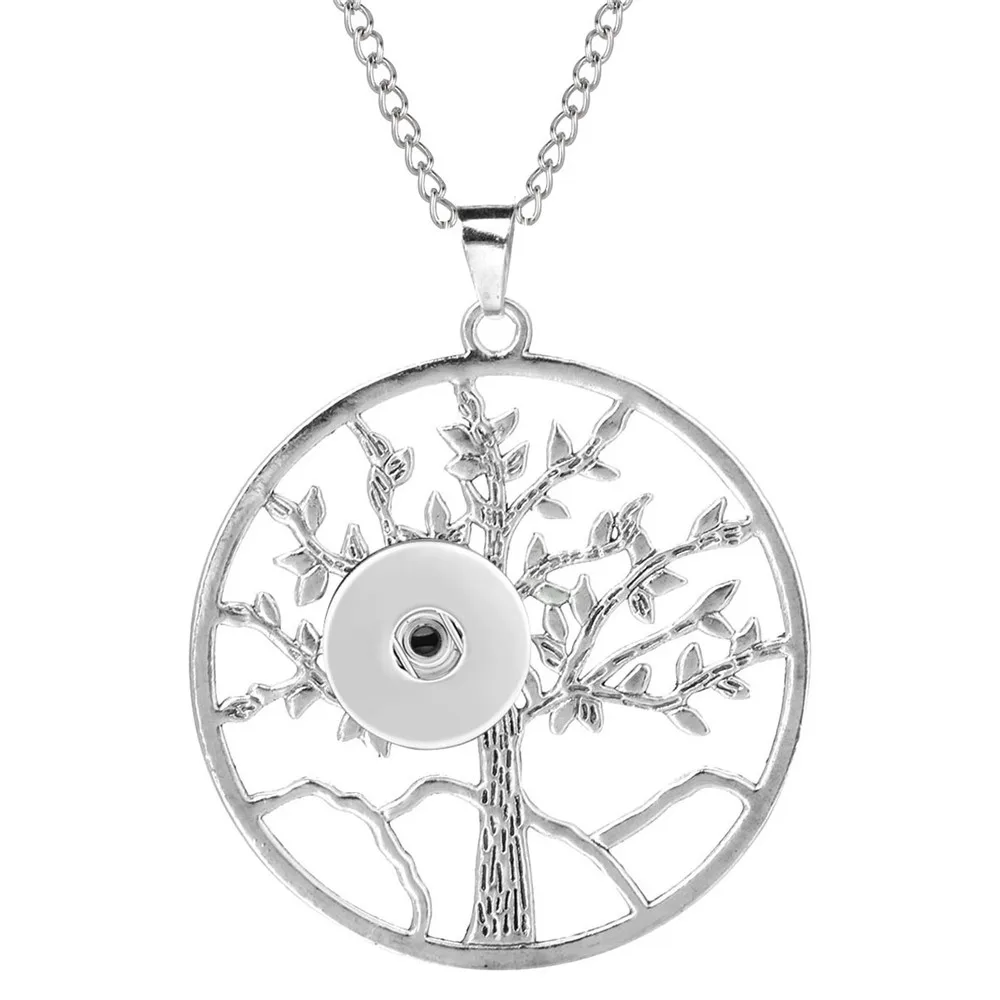 Модные ювелирные украшения 18 мм оснастка ожерелье Древо жизни DIY кулон с кнопкой