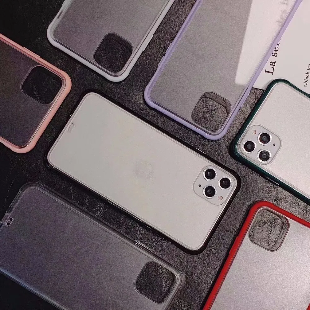 Чехол для телефона с матовыми краями ярких цветов для iphone 11, чехол s для iphone X XS XR 11Pro Max 6 6S 7 8 Plus, задняя крышка