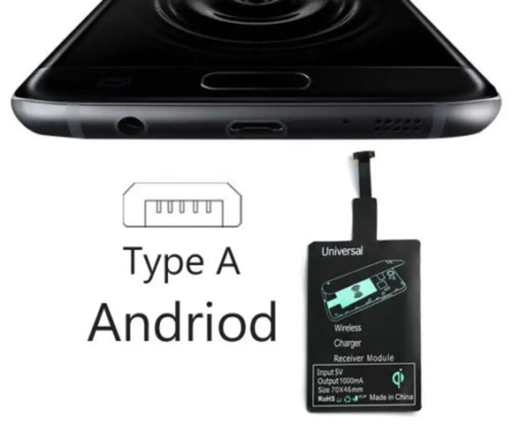 CinkeyPro QI Беспроводной Зарядное устройство приемник Micro Тип usb C для iPhone samsung Тип-C 5 V/1A зарядный адаптер универсальный программатор - Тип штекера: Android tpyea