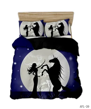 

Girl with Unicorn Bedding Set Gift 100% Soft Microfiber 1PC Duvet Cover with 1/2PC Pillowcases Drop Shipping Responsibility