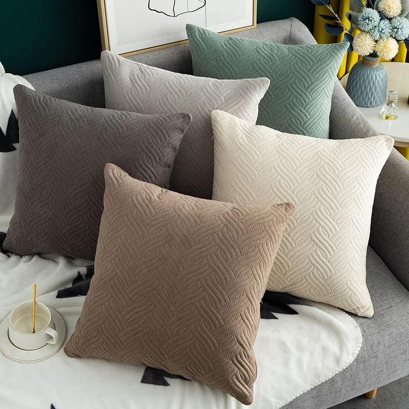 1PcsSoftPillowCaseSolidColorSquarePillowCoversDecorativeHome