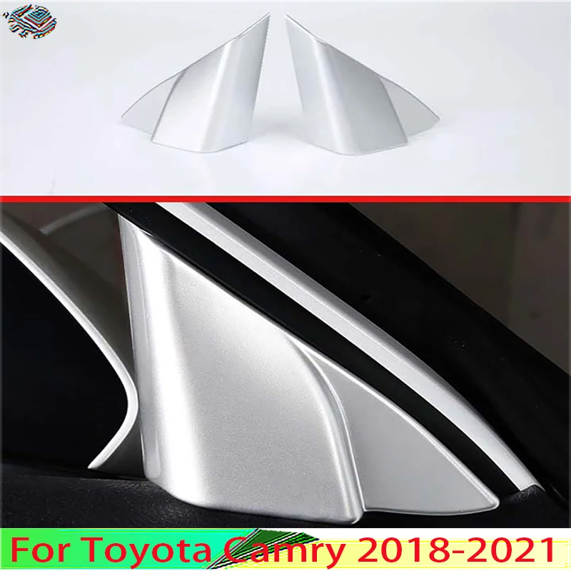 For Toyota Camry 2018-2021 Car Decoration ABS Chrome Interior Front Door Triangle Cover Trim A Pillar Audio Frame | Автомобили и