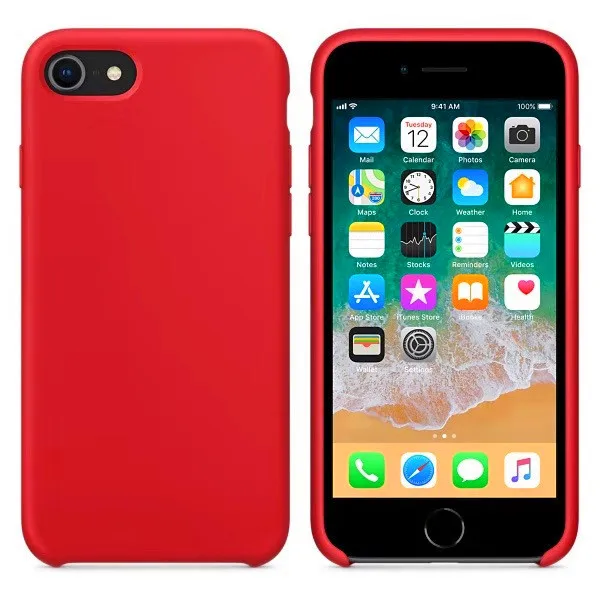 Официальный Стильный силиконовый чехол для iPhone 7 8 6 6S Plus, чехол с логотипом s для Apple iPhone 11 Pro Max X XS Max XR 5 5S, чехол+ коробка - Цвет: Красный