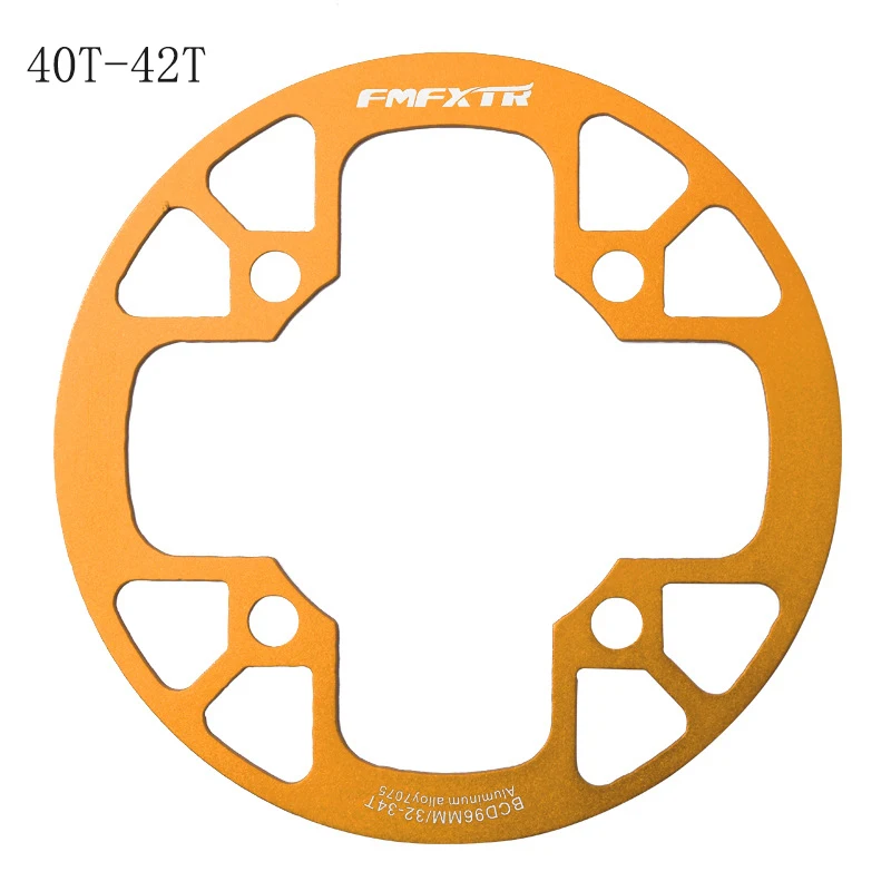 MTB фиксированной Шестерни Велоспорт Горный велосипед Звездочка Поддержка Рынок Защитная крышка большой 32 T/36 T/38 T/40 т/42 т шатунный палец для диаметра окружности болтов - Цвет: Round-Gold-40T-42T