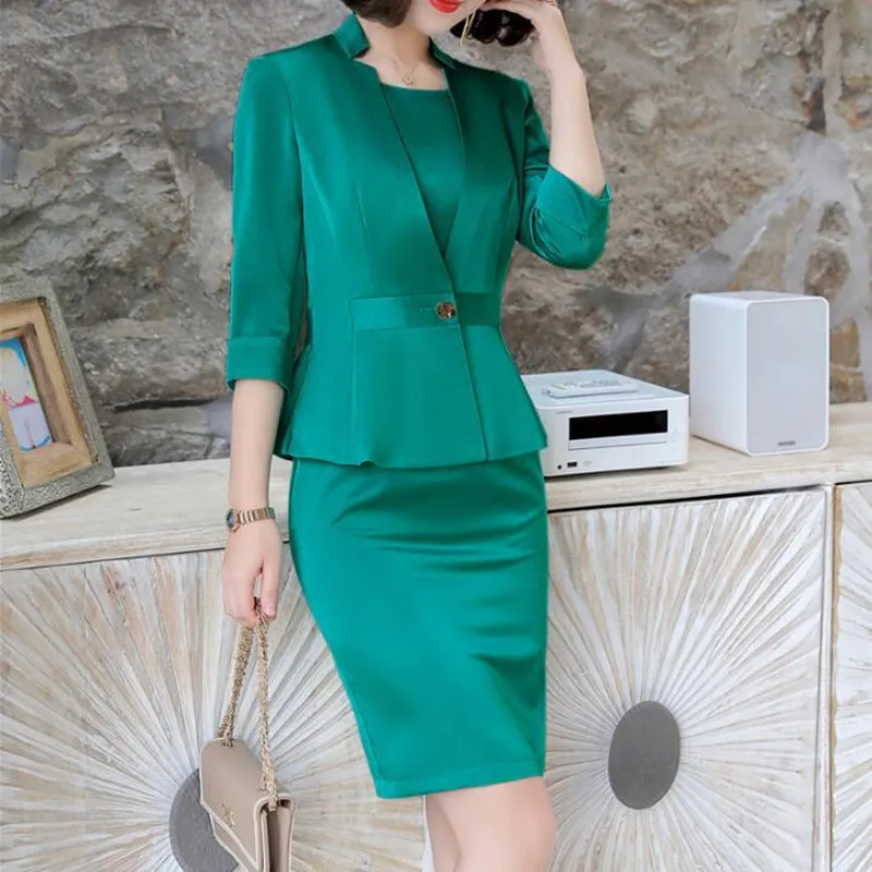 

Dress Suits Office Ladies Wear Work Formal Business Two Piece Set Plus Size Elegant Design Spring Autumn Blazer Women Uniform
