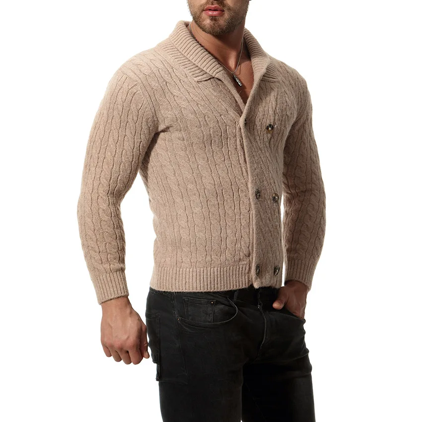 Koop Slanke mannen Trui Gebreide Lange Effen Kleur Reguliere Truien voor Man