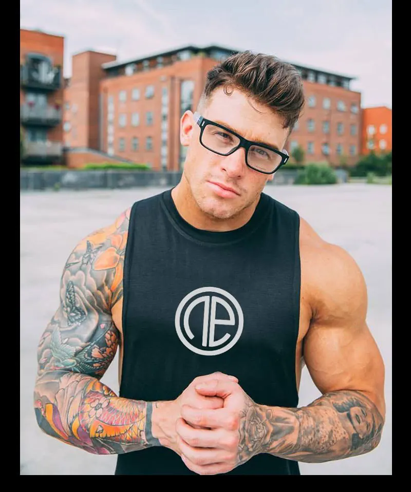 Muscle Dr. Европа и Америка Brother стиль популярный бренд спортивный жилет мужской впитывающий дышащий фитнес без рукавов Футболка
