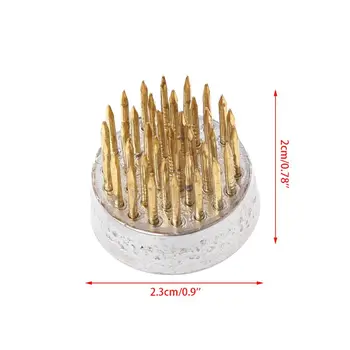 

Round Ikebana Kenzan Flower Frog With Rubber Gasket Art Fixed Arranging Tools Q9QF