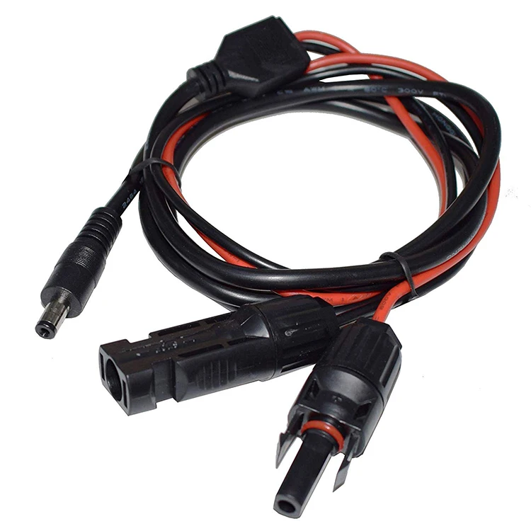 MC4 Штекерный гнездовой соединители к DC5.5mm* 2,1mm разъем зарядка солнечных батарей кабель для портативного солнечного генератора - Цвет: MC4 to DC5.52.1mm