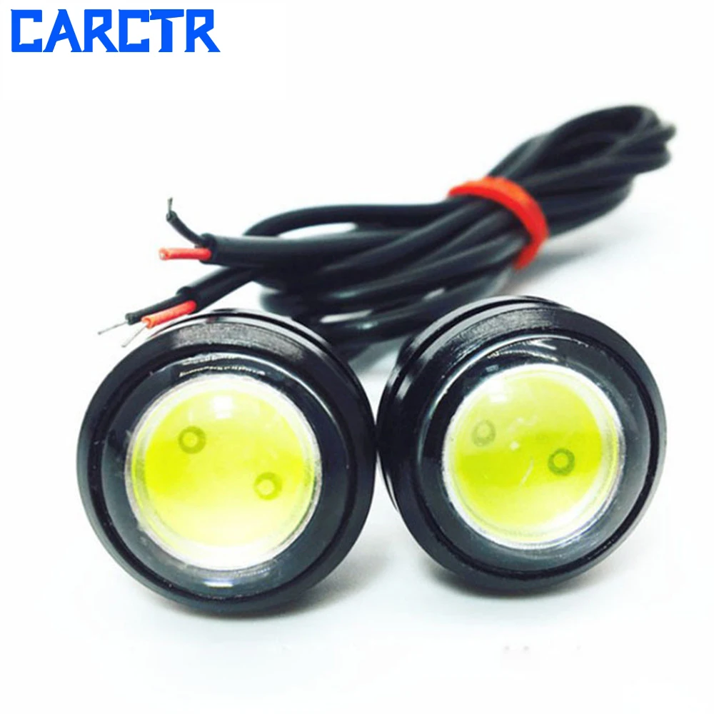

CARCTR 2 Pcs Daytime Running Lights LED Backup Reversing Parking Signal Lamp 23MM Eagle Eye Light Waterproof Car Signal Lights