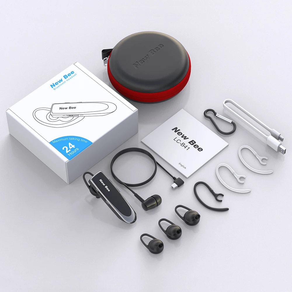 Новинка Bee Bluetooth гарнитура V5.0 наушник 24H время разговора Беспроводные свободные
