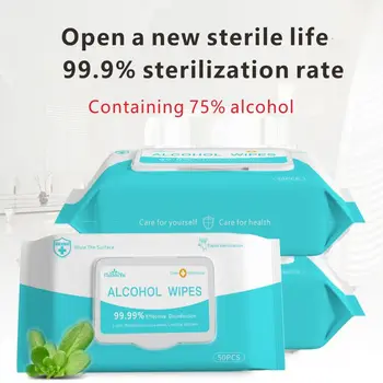 

1 Pack 50 Wipes 7"x5.9" Disinfectant Wipes Cleaning Wet Wipes Daily Disinfecting Use for Hand Home House Travel Office Electroni