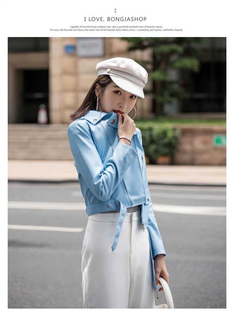 Новинка, осенне-зимние женские кожаные куртки с карманами, верхняя одежда в английском стиле, топы из искусственной кожи красного и черного цвета