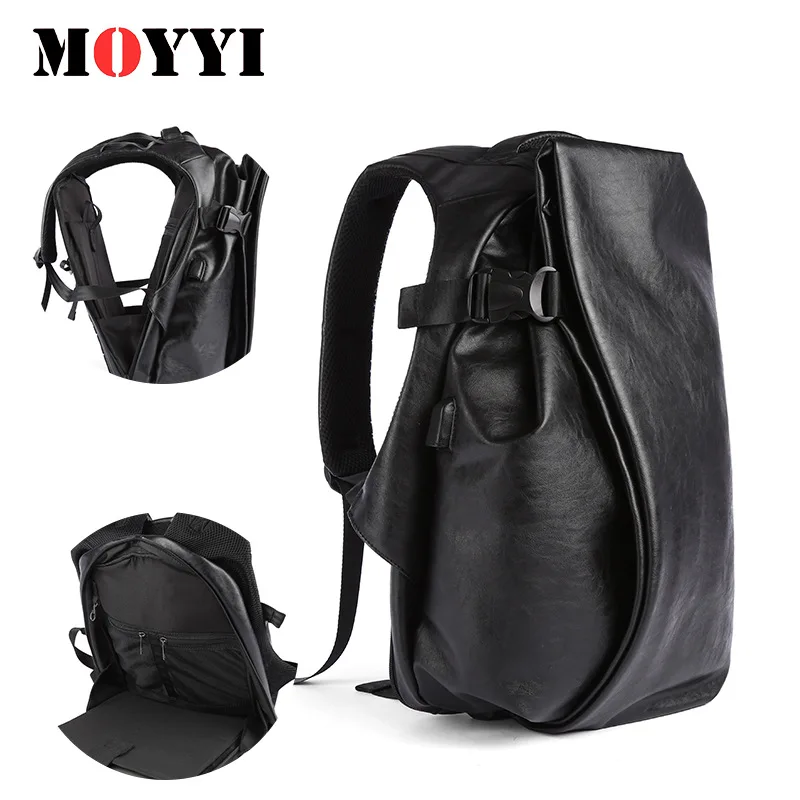 

Black Anti Theft Backpack Pu Leather Usb Charging Laptop Waterproof Man School College Bags For Men Big Fashion Computer Work 16