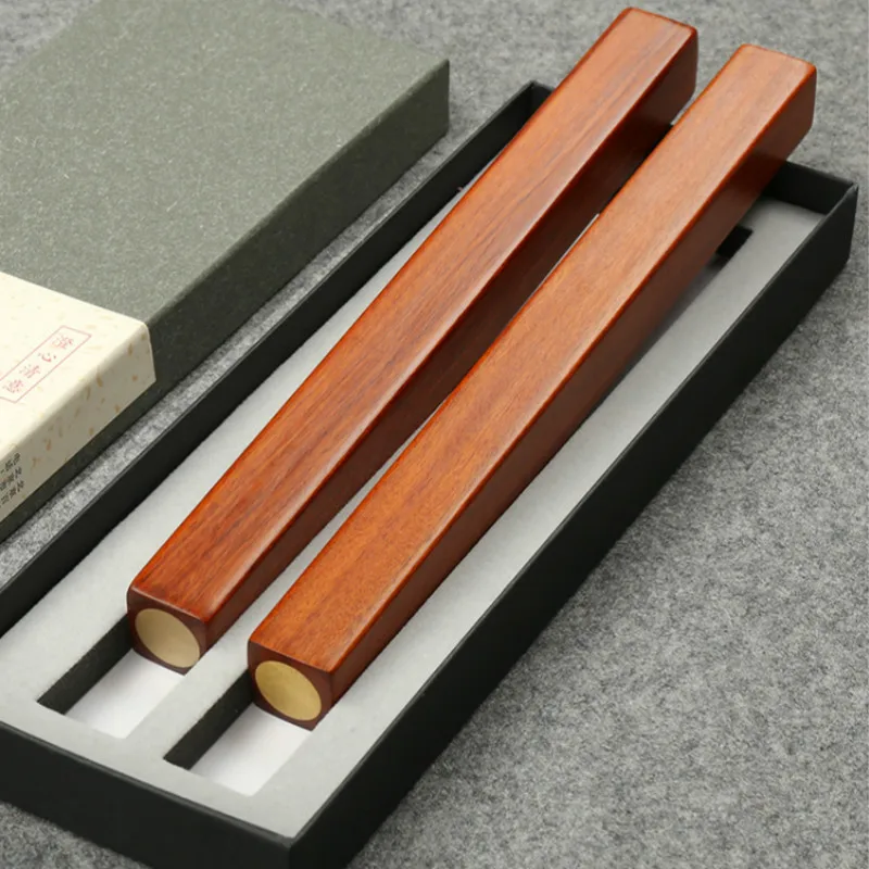 Paperweights Chinese Ink Painting Rosewood Paperweight 2pcs Customized Brush Calligraphy Paperweights Wooden Paper Pressing Prop