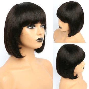 

Straight Front Bob wig Lace 4X4 Front Human Hair Wigs Brazilian Straight Natural Wig Curly Short Bob Lace Front Hair Wig