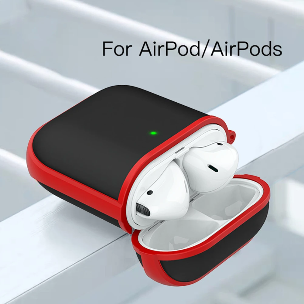 Red for AirPods 1 2 Матовый кожаный Прозрачный чехол для наушников для AirPods 3 2 1 шт. матовый чехол для Air Pods Pro противоударный чехол для хранения всего тела - Цвет: Red for AirPods 1 2