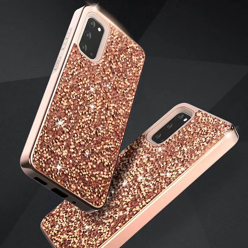 Роскошные 2 в 1 с украшением виде кристаллов алмаза TPU + PC чехол для iPhone 12 11 Pro Max XS XR X