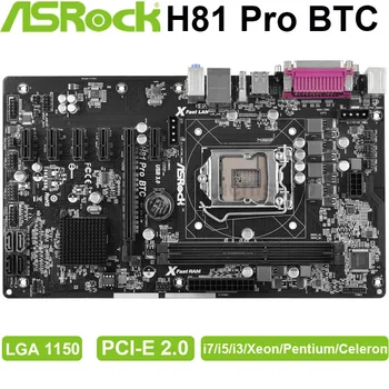 

Asrock H81 Pro BTC Motherboard 100% Original LGA 1150 I3 I5 I7 DDR316GB USB2.0 USB3.0 PCI-E 2.0 Desktop Computer Mainboard Used