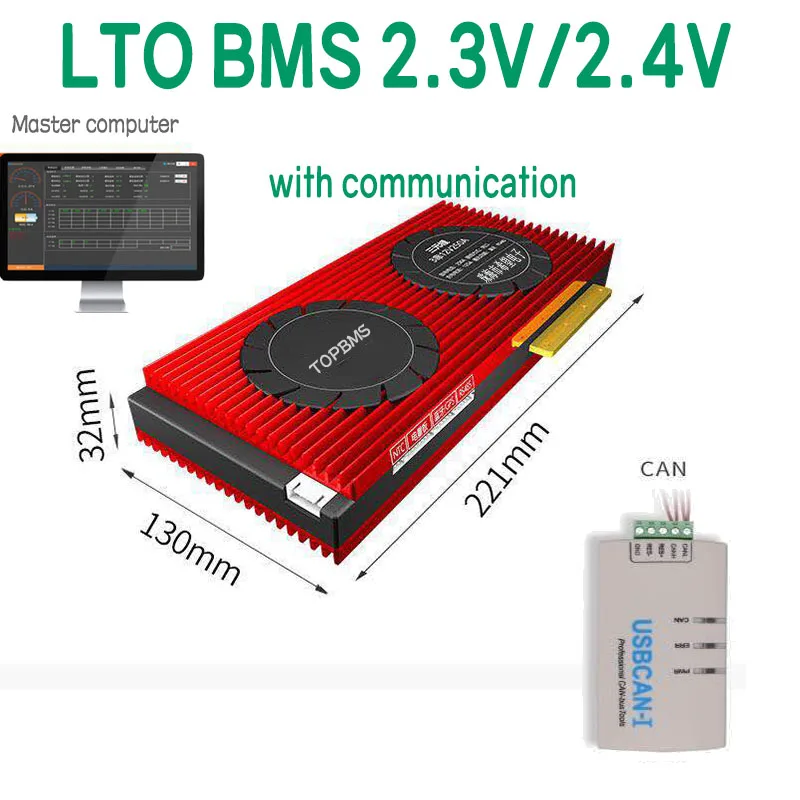 Умный BMS LTO Bluetooth 2 3 V 200A250A RS485 UART 5S 6S 10S 11S 12S 15S 16S 20S 24S 25S 27S 30S 32S для литий-титановых