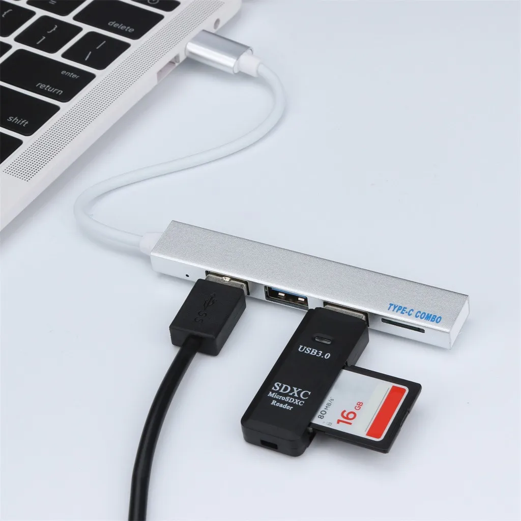 OMESHIN 3 порта USB C концентратор Тип C разветвитель с TF кард-ридером для Macbook Pro iMac PC Аксессуары для ноутбуков USB-C концентратор