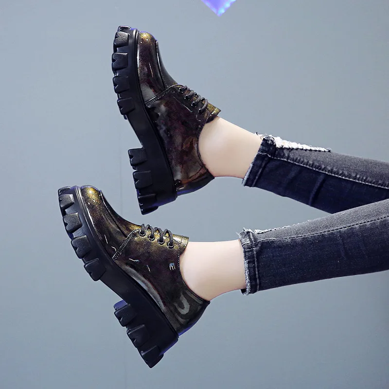 

INS Small Leather Shoes Women's Retro British Style Autumn New Style Versatile Flat Students 2019 New Style Online Celebrity Sho