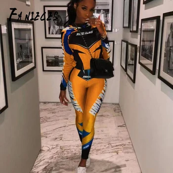 

Summer autumn 2 piece set women set sweatshirt top pants bikers suit green two piece set overalls tracksuit outfits Sportwear