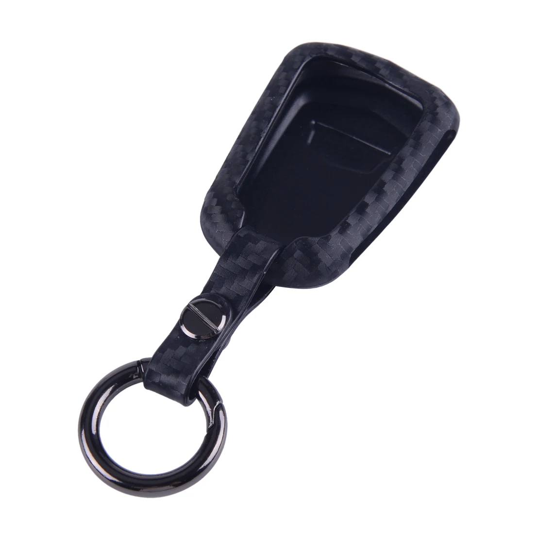 DWCX Silicone Carbon Fiber Texture Black Car Key Case Cover Holder Protector Fit For Cadillac ATS CTS CT6 XTS XT4 XT5 Escalade