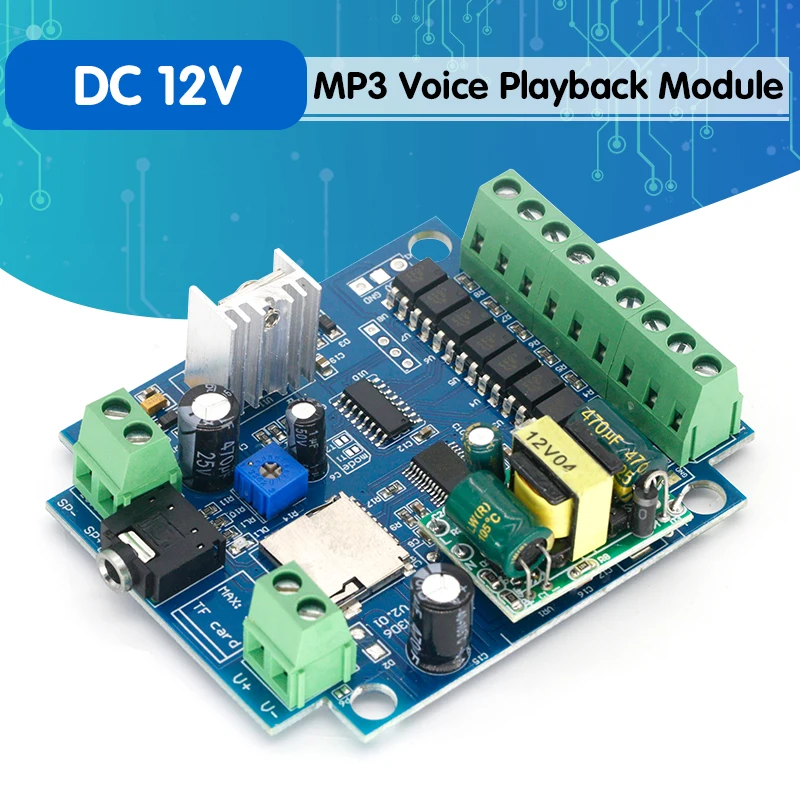 DC 12 В MP3 модуль воспроизведения голоса широковещательный сигнал тревоги суфлер