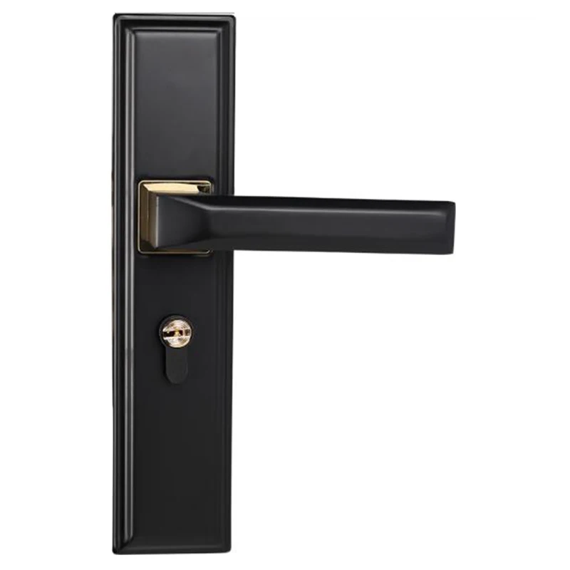 

Zinc Alloy Door Lock Matte Black Anti theft Anodized Solid handle Mute