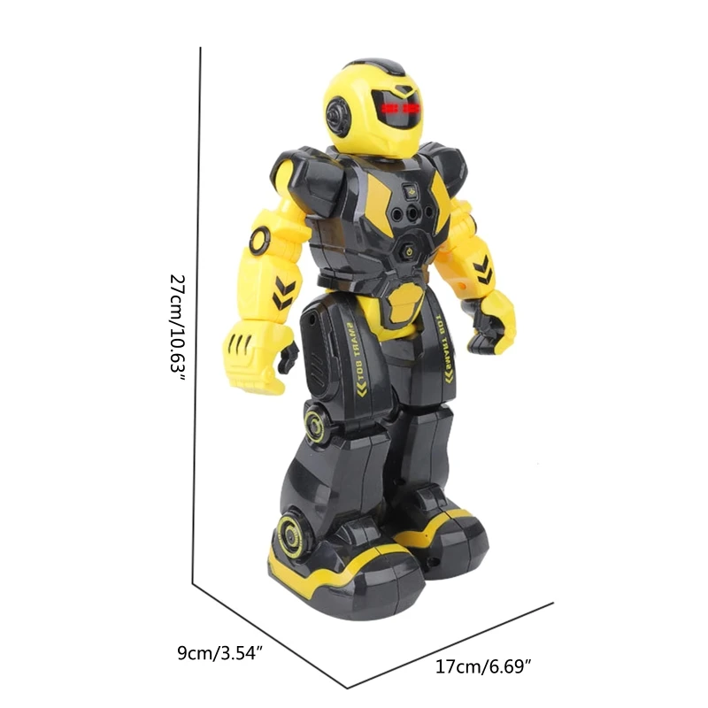 

Remote Control Electric Intelligent Robocop Gesture Infrared Sensor Singing Dancing Cool Lights English Learning Robot Children
