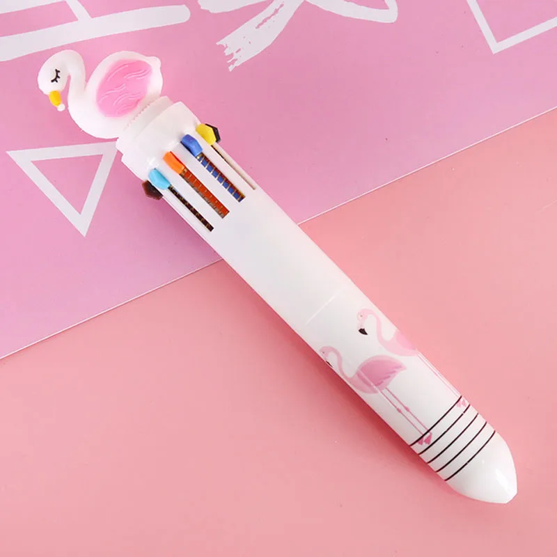1X Kawaii Милая ручка 10 в 1 цветная шариковая ручка офисные школьные принадлежности студенческие канцелярские письмо и рисование ручка