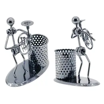 

Metal Iron Music Player Musician Pen Pencil Holder Desktop Storage Organizer Pot