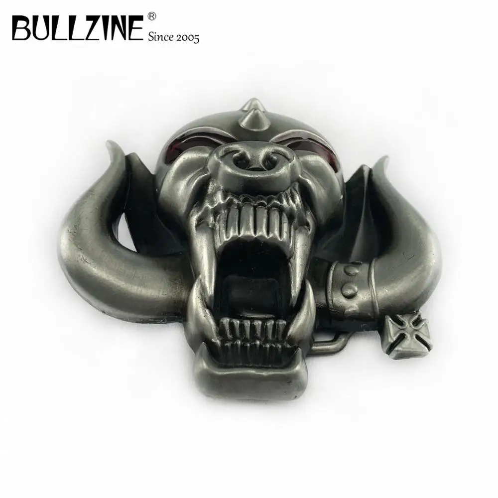 Bullzine Оптовая Продажа цинковый сплав череп голова пряжка на ремешке магическое