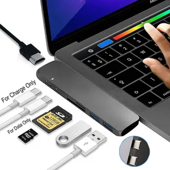 

Thunderbolt 3 Adapter USB 3.1 Type-C Hub To HDMI 4K USB C Hub with Hub 3.0 TF SD Reader Slot PD for MacBook Pro/Air 2020 USB-C
